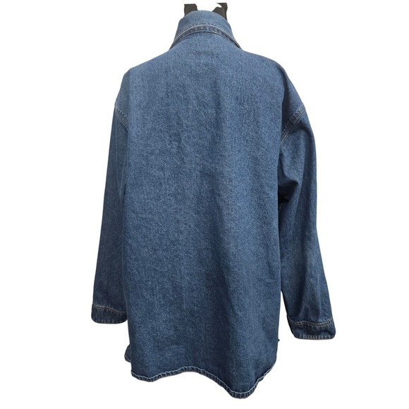 Michelle Louise Embroidered Denim Jacket L Cottagecore Boho Vintage Whimsical - Picture 7 of 7